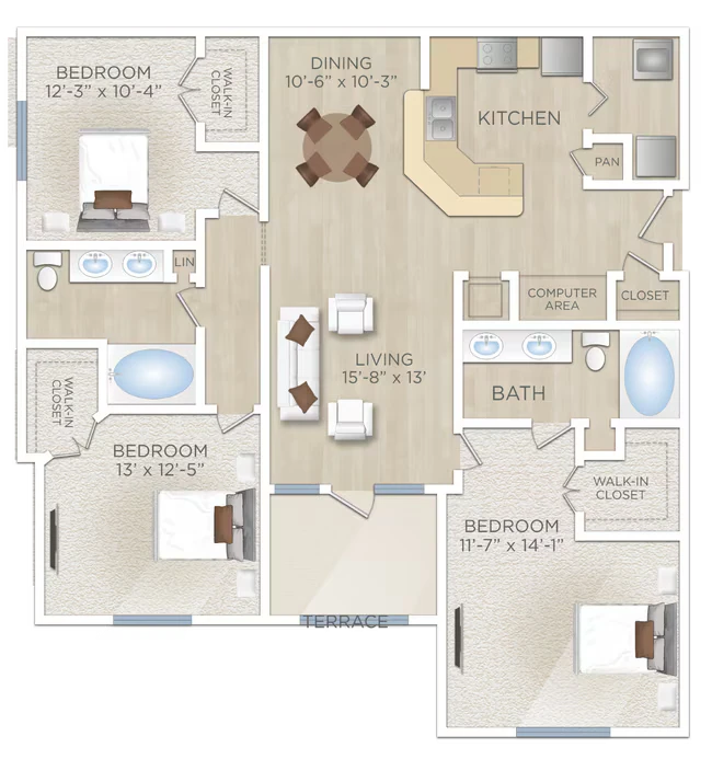 El Santiago (C1) 1231 floor plan